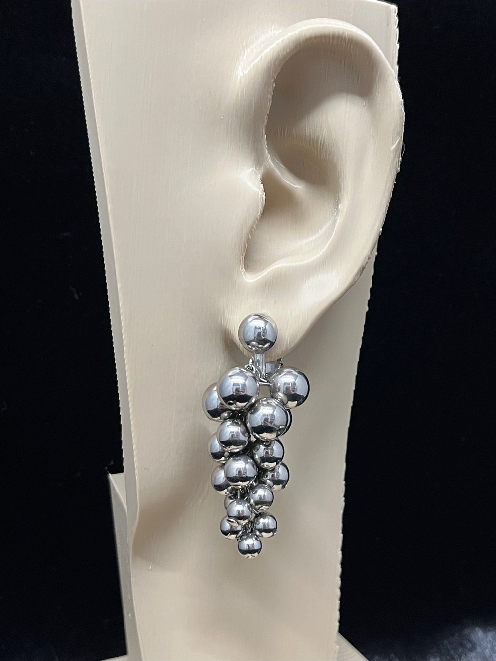 Silver Cluster Drop Earrings - Women's Fashion Jewelry